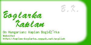 boglarka kaplan business card